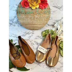 Size 6 new Brown and Gold Basic Flat Shoes